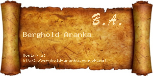 Berghold Aranka névjegykártya