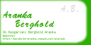 aranka berghold business card